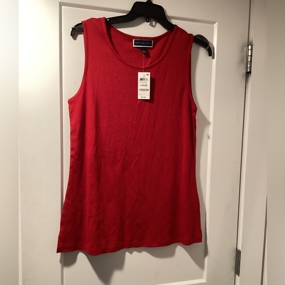 NWT Karen Scott Size L Tank Top Red